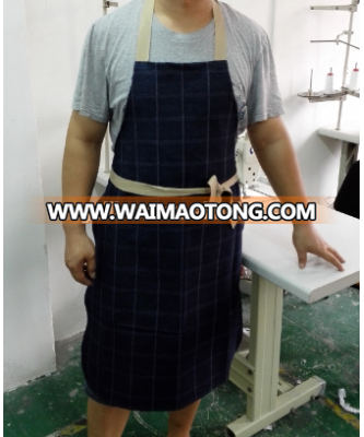 Jean full apron/jean waist apron /bib jean apron with cotton herringbone ties