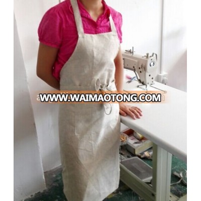 high quality 100% pure linen vintage apron in natural color plain for couple